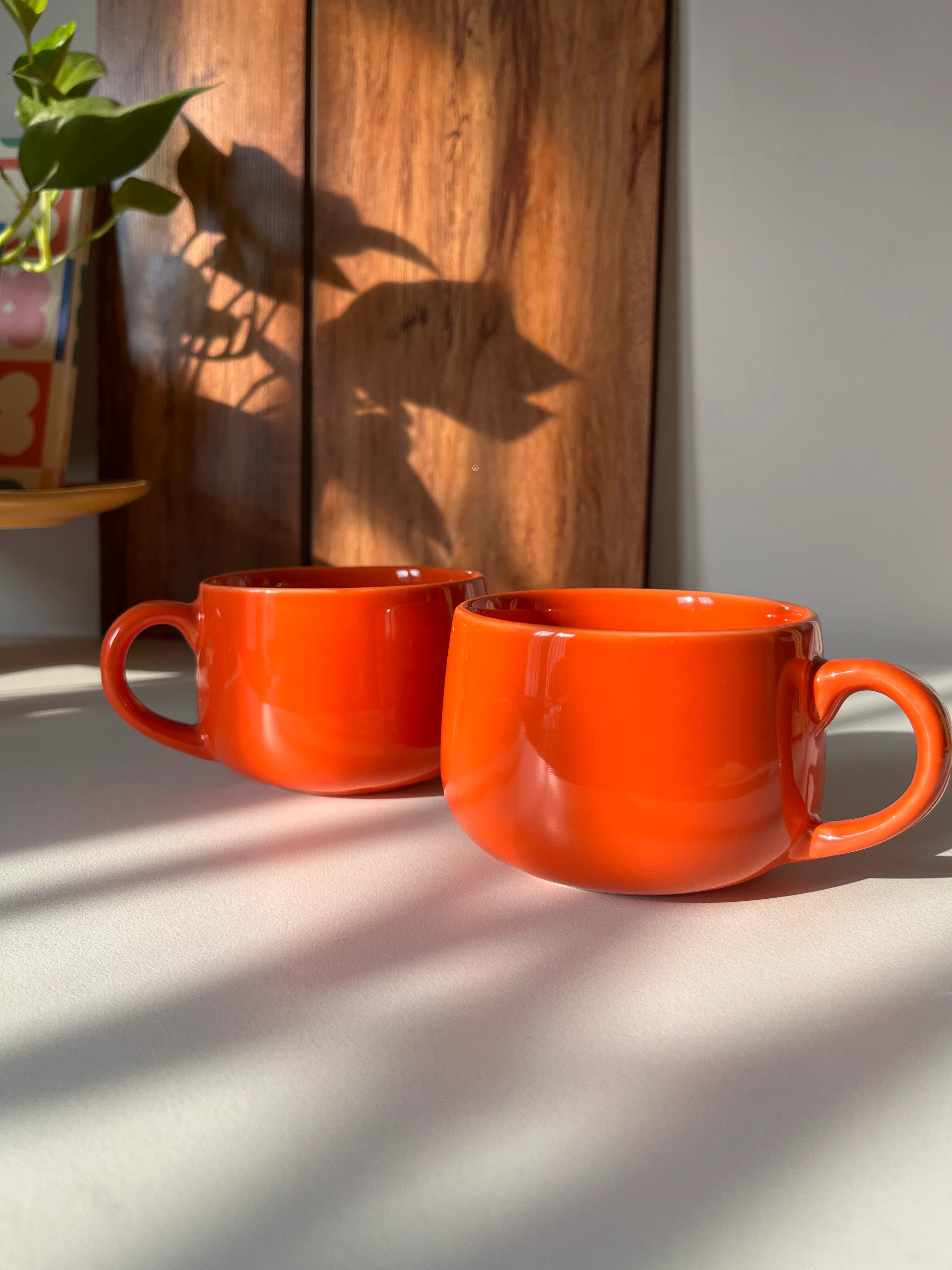 Orange Tulip Ceramic Cup - Single
