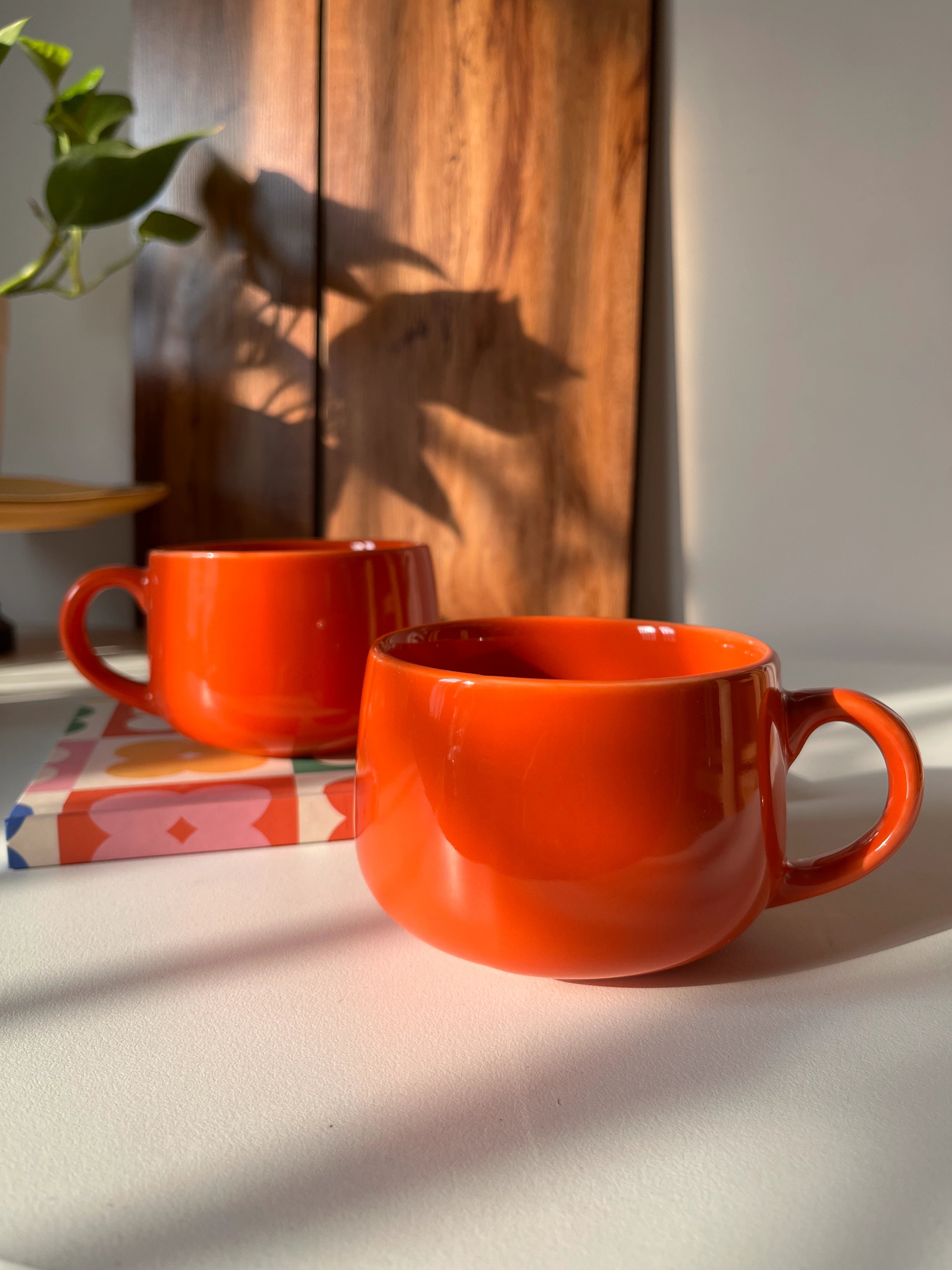 Orange Tulip Ceramic Cup - Single