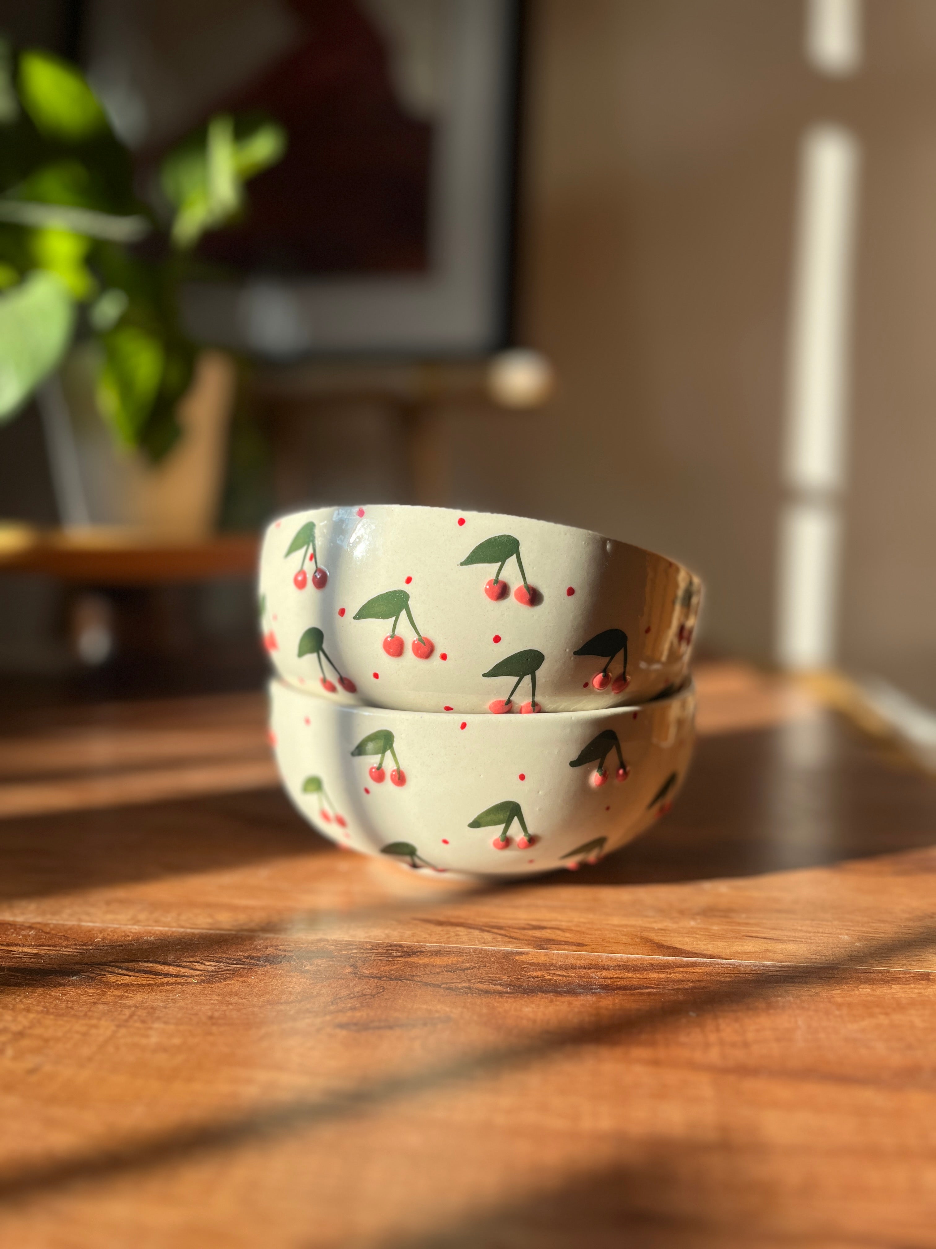 Berry Berry ceramic bowl styled on a modern dining table
