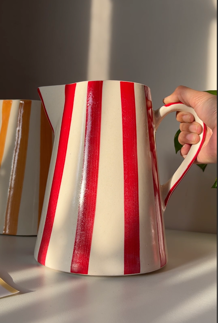 Close-up of rose jug vase from the Gelato collection.