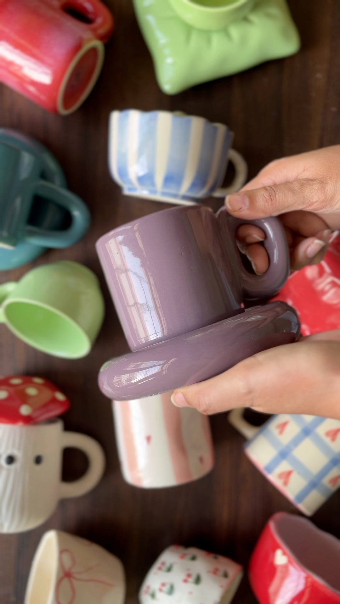 Purple Tubby Cup & Saucer